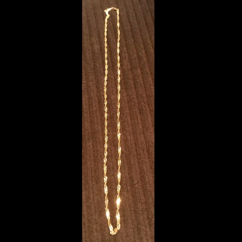 Twisted Herringbone 14KT Yellow Gold Chain